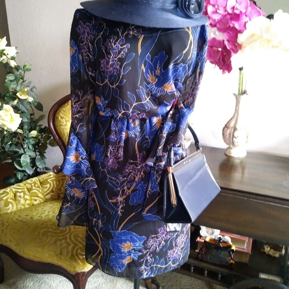 Dark Night Blue Flower Dress